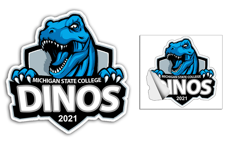25.1 sq inch to 36 sq inch Full Color Custom Shape Removable Vinyl Stickers in Singles